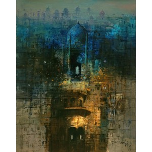 A. Q. Arif, 22 x 28 Inch, Oil on Canvas, Cityscape Painting, AC-AQ-453